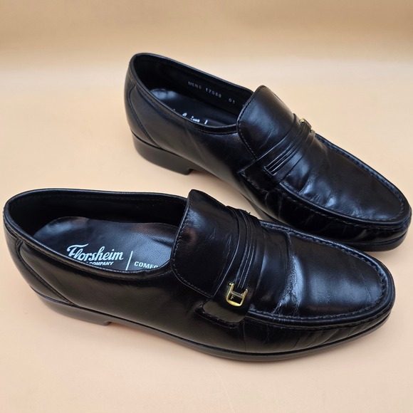 Florsheim Comfortech Mens Black Leather Loafers Moc Toe Dress Shoes 17088 9.5 D main image 12